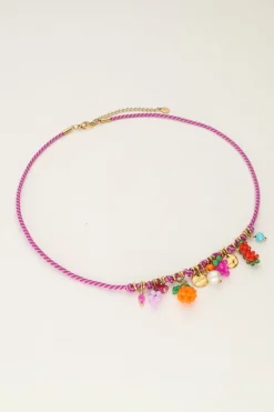 Art Paarse Touw Ketting Tutti Frutti