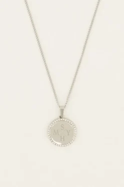 Atelier Lange Ketting Met Ronde Strass Bedel
