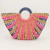 Beige En Roze Gevlochten Handtas
