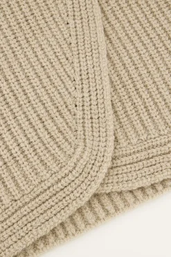 Beige Gebreide Rok Met Overslag