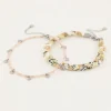 Beige Gevlochten Enkelband Set