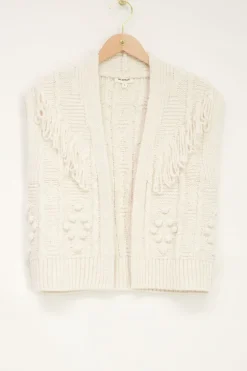 Beige Gilet Met Franjes