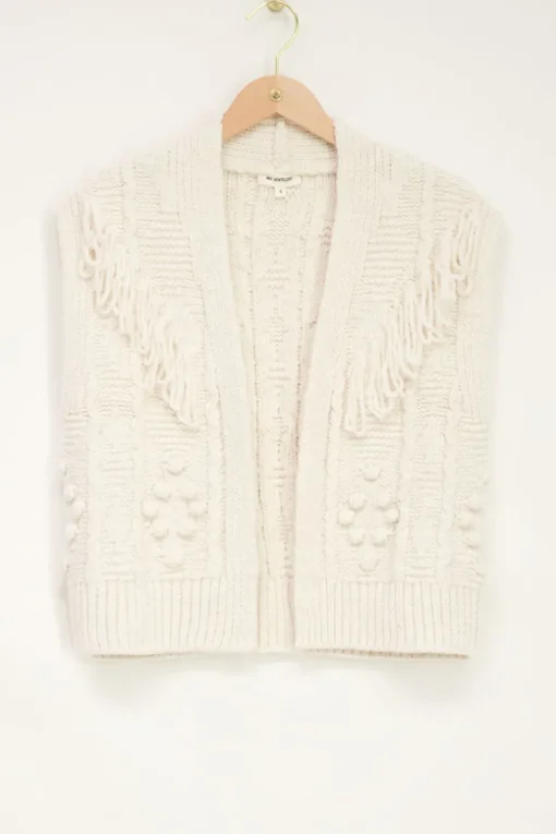Beige Gilet Met Franjes