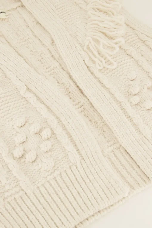 Beige Gilet Met Franjes