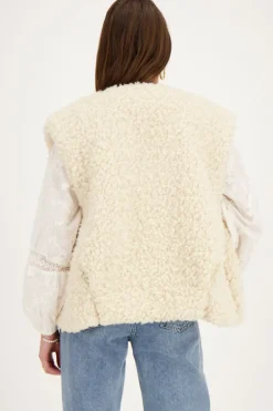 Beige Gilet Teddy