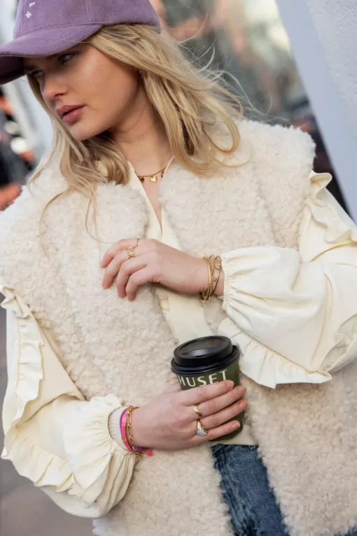 Beige Gilet Teddy