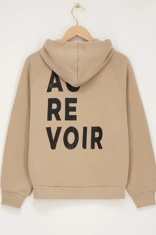 Beige Hoodie ''Au Revoir''