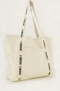 Beige Shopper Linnen L'amour