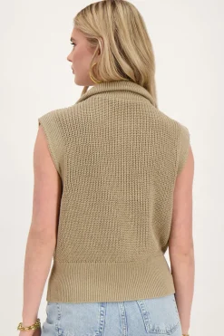Beige Spencer Met Rits