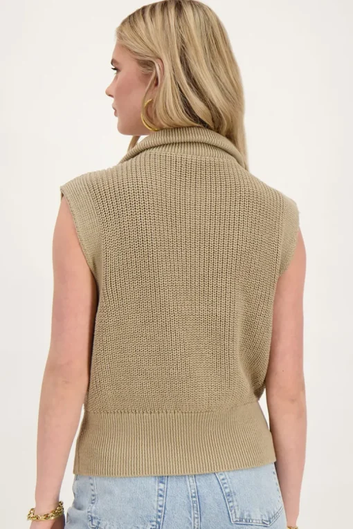 Beige Spencer Met Rits