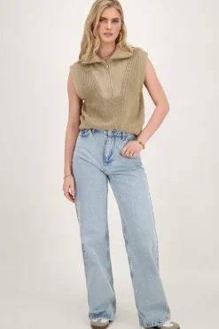Beige Spencer Met Rits