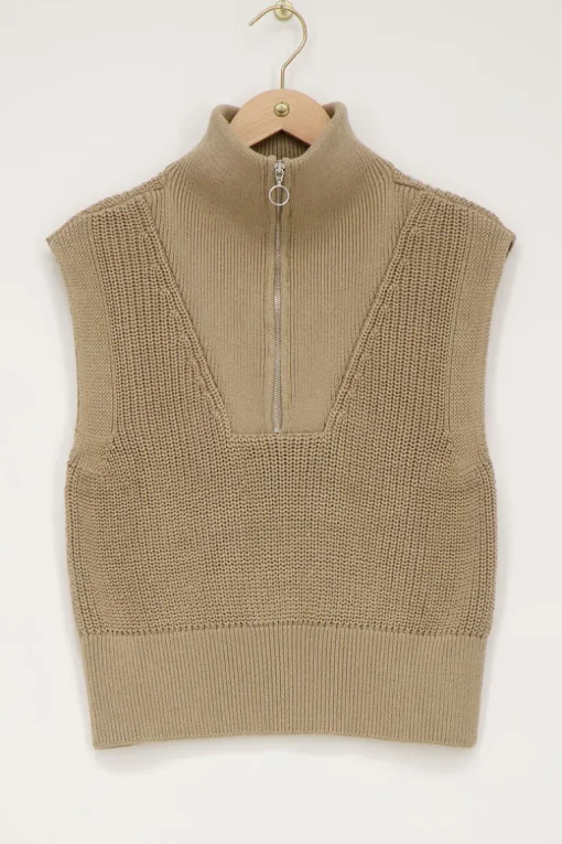 Beige Spencer Met Rits