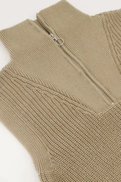 Beige Spencer Met Rits