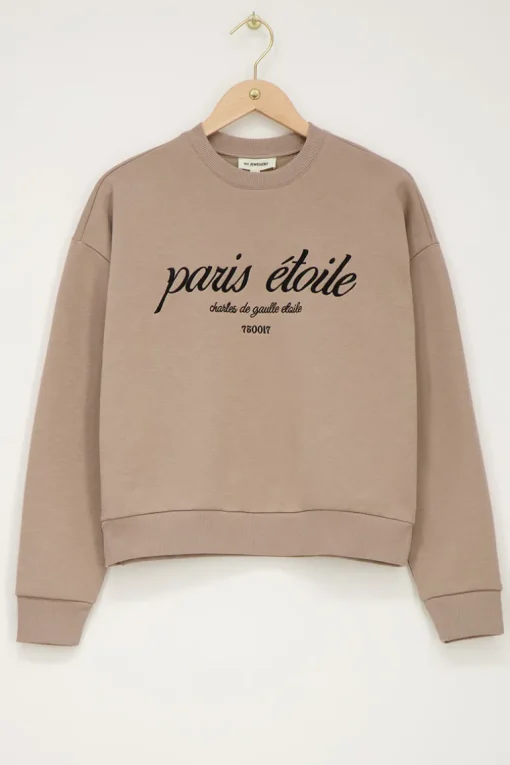 Beige Sweater Paris Etoile