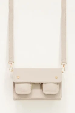 Beige Tas Met Twee Vakken