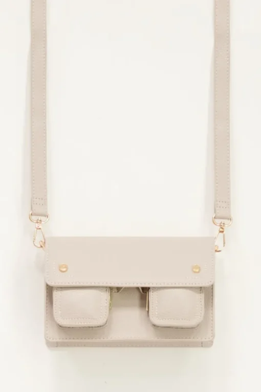 Beige Tas Met Twee Vakken