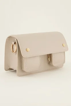 Beige Tas Met Twee Vakken