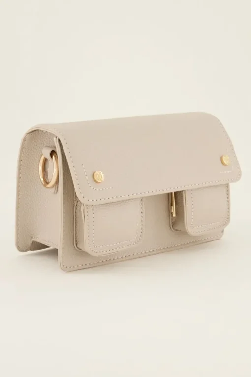 Beige Tas Met Twee Vakken