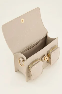 Beige Tas Met Twee Vakken