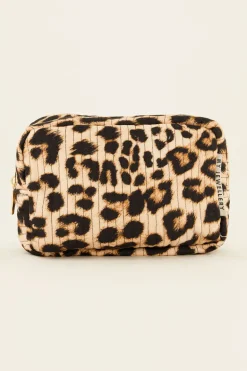 Beige Toilettas Met Luipaard Print