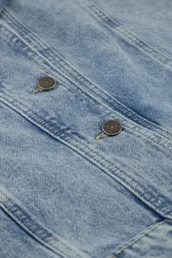 Blauw Denim Gilet Met Zakken