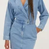 Blauw Spijkerjurkje Met Reverskraag
