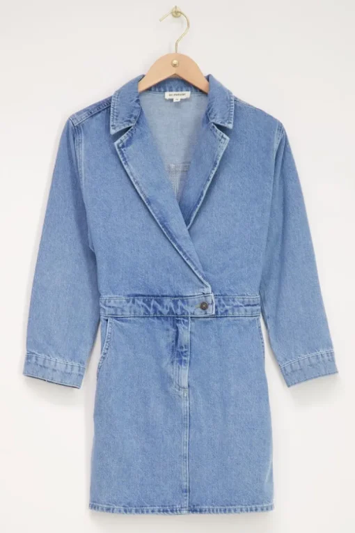 Blauw Spijkerjurkje Met Reverskraag