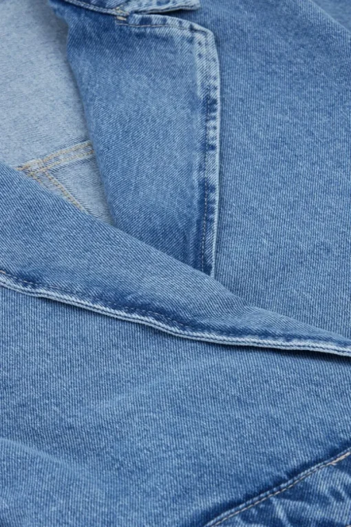 Blauw Spijkerjurkje Met Reverskraag