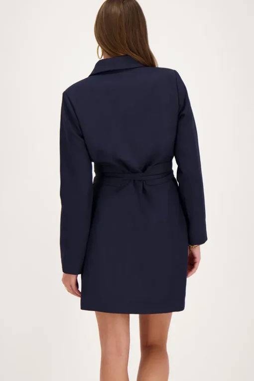 Blauwe Blazer Jurk Met Koord