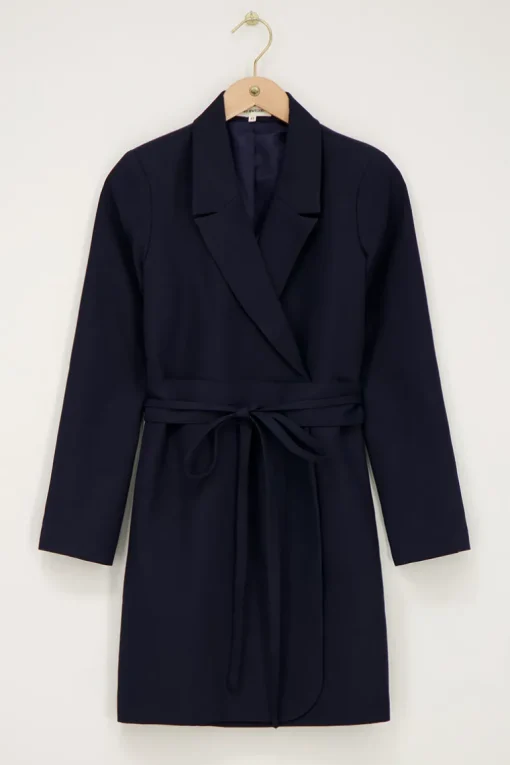 Blauwe Blazer Jurk Met Koord