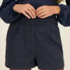 Blauwe Boucle Short Met Lurex