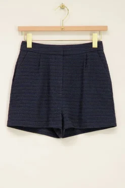 Blauwe Boucle Short Met Lurex