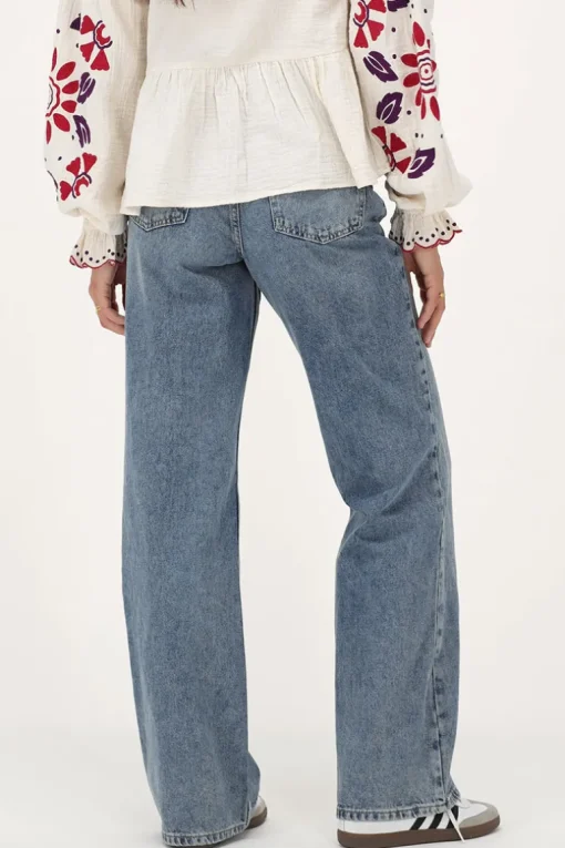 Blauwe Classic Wide Leg Jeans