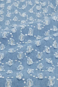 Blauwe Denim Jeans Met Pailletten