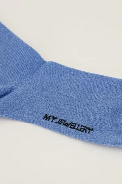 Blauwe Sokken Met Lurex En Ruffle