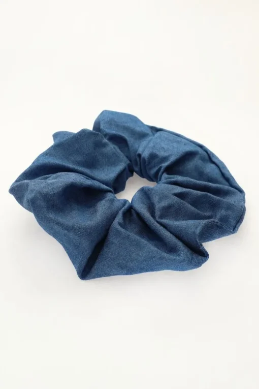 Blauwe Spijker Scrunchie