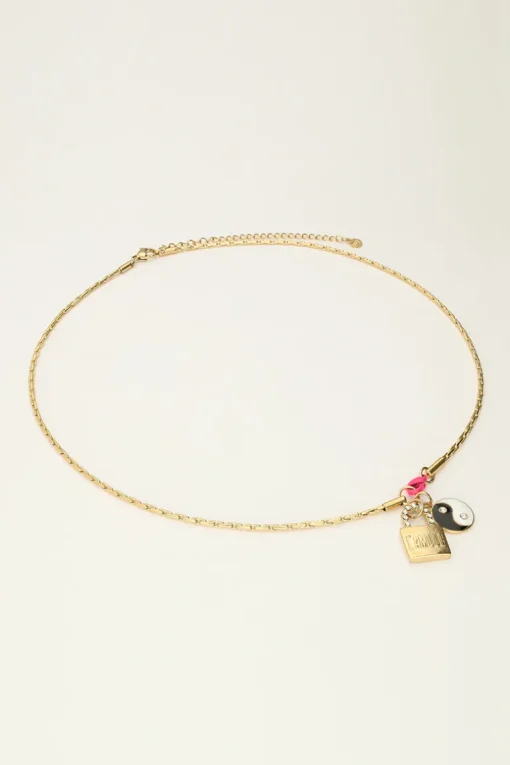 Candy Ketting Met Bedels En Roze Slotje