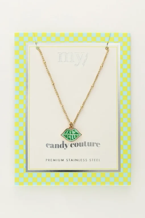 Candy Ketting Met Groene Très Belle Bedel
