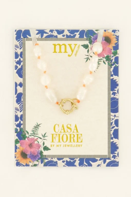 Casa Fiore Parel Ketting Oranje