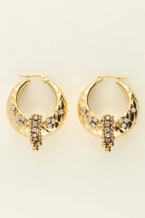 Chuncky Oorringen Met Strass Kralen
