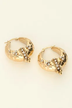 Chuncky Oorringen Met Strass Kralen