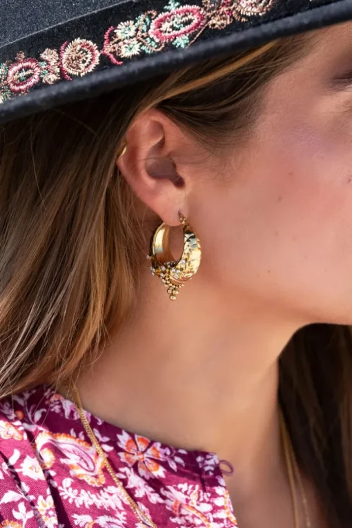 Chuncky Oorringen Met Strass Kralen