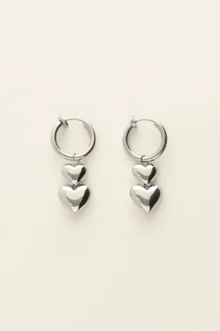 Clip Oorbellen Twee Hartjes