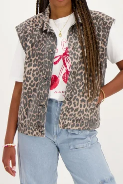 Denim Panterprint Gilet