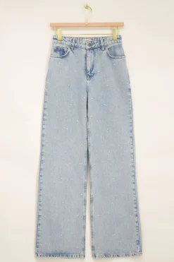 Denim Spijkerbroek Met Parels