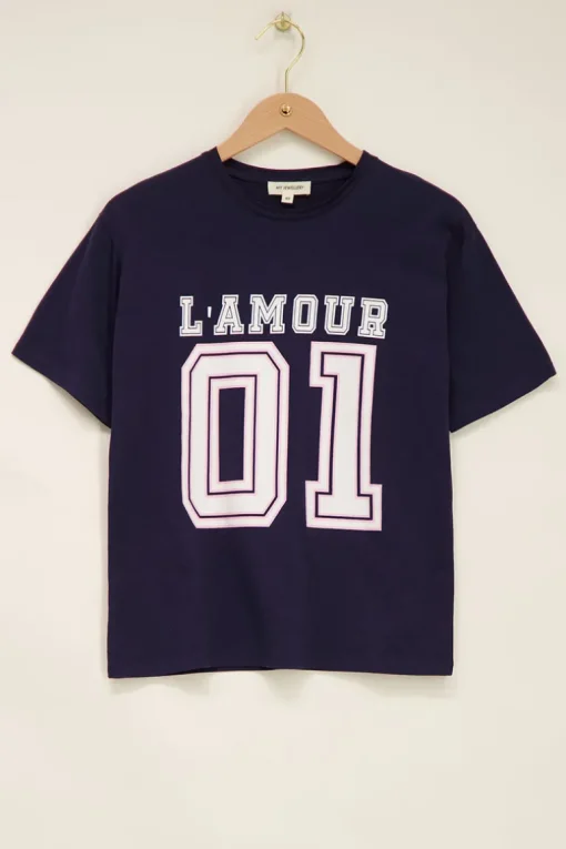 Donkerblauw Baseball T-shirt L'amour