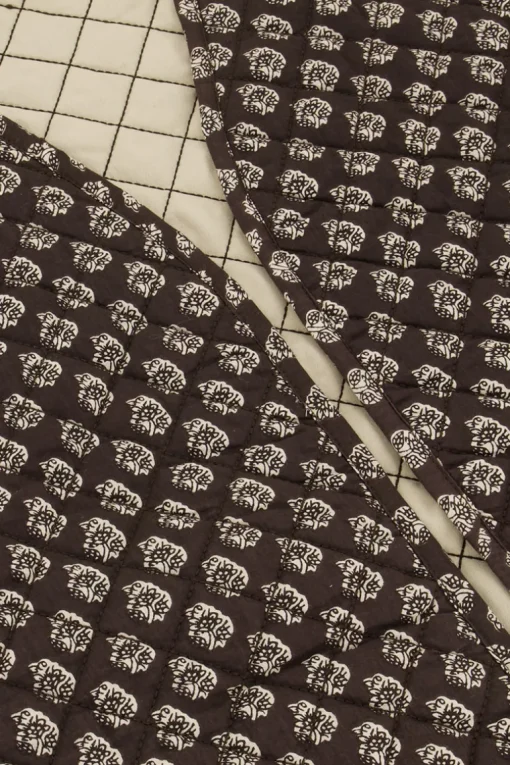 Donkergrijs Gilet Met Ornament Print