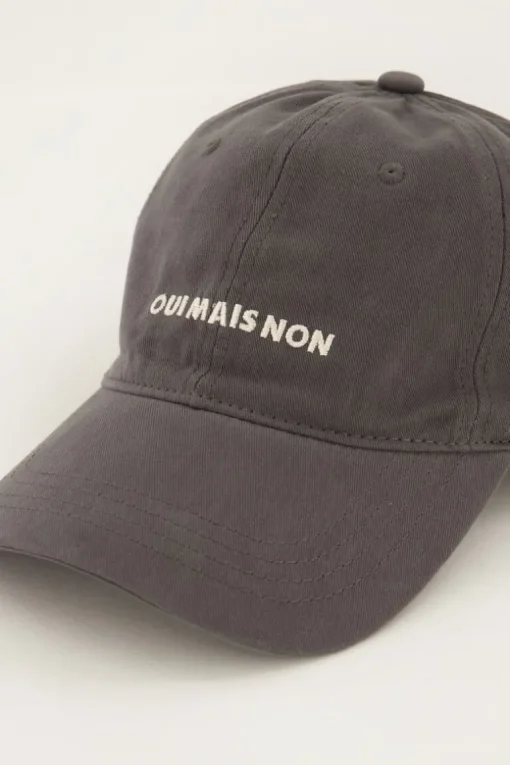 Donkergrijze Pet "Oui Mais Non"