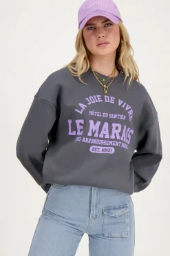 Donkergrijze Sweater La Joie De Vivre