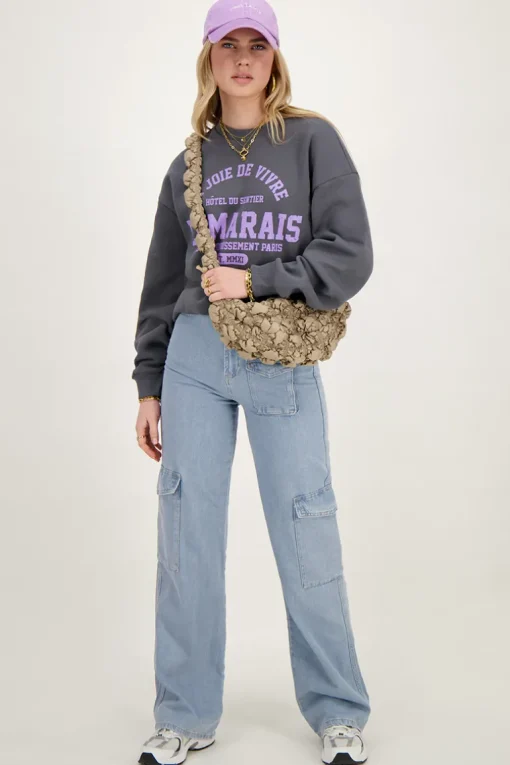 Donkergrijze Sweater La Joie De Vivre